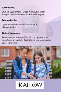 Z10 Sim Kart Girişli Akıllı Çocuk Takip Saati Uzaktan Dinleme Özellikli Türkçe Menü Mor Btk ürün fotoğrafı