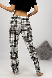 Kadın Pijama Altı Kurdeleli Beyaz Siyah Kare ürün fotoğrafı
