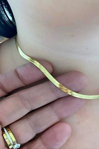 Çelik Italyan Zincir Altın Kaplama Kolye-45cm ürün fotoğrafı