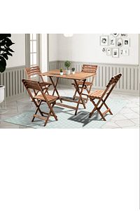 Ahşap Masa Sandalye Seti 5’li Set (katlanabilir) ürün fotoğrafı