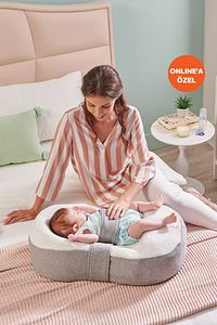 Unisex Bebek Beyaz-Gri Yatak Juno® ürün fotoğrafı