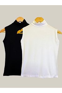 Kadın Sıfır Kol Yarım Balıkçı Yaka Body Karışık Renk 2 Adet ürün fotoğrafı