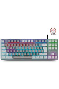 Mekanik Oyuncu Klavye Snug Gri/beyaz Red Switch Rainbow 87 Tuşlu Tkl Ultra Gaming K14 ürün fotoğrafı