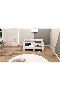 Beyaz Mdf 70x130 Yatak Uyumlu Montessori Karyola ürün fotoğrafı