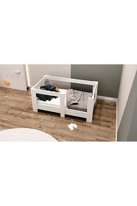 Beyaz Mdf 70x130 Yatak Uyumlu Montessori Karyola ürün fotoğrafı