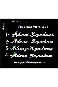 Hologram Taçlı Yazı İsim Soyisim Sticker Oto Sticker ürün fotoğrafı
