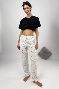 Kadın Pijama Altı Kurdeleli Beyaz Çöp Adam ürün fotoğrafı