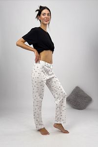 Kadın Pijama Altı Kurdeleli Beyaz Çöp Adam ürün fotoğrafı