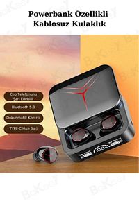 M88 Plus Powerbank Özellikli Göstergeli Hd Mikrofon Kablosuz Bluetooth Kulaklık ürün fotoğrafı