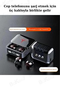 M88 Plus Powerbank Özellikli Göstergeli Hd Mikrofon Kablosuz Bluetooth Kulaklık ürün fotoğrafı