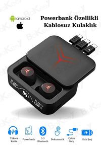 M88 Plus Powerbank Özellikli Göstergeli Hd Mikrofon Kablosuz Bluetooth Kulaklık ürün fotoğrafı