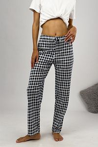 Kadın Pijama Altı Kurdeleli Ekose Lacivert Beyaz Kare Büyük Beden ürün fotoğrafı