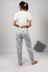 Kadın Pijama Altı Kurdeleli Mavi Bulut Ay ürün fotoğrafı