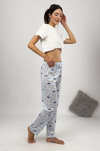Kadın Pijama Altı Kurdeleli Mavi Bulut Ay ürün fotoğrafı