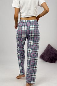 Kadın Pijama Altı Kurdeleli Mavi Pembe Büyük Kare ürün fotoğrafı