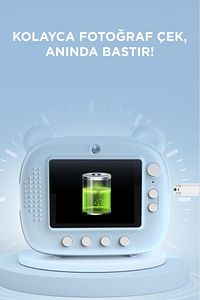 Cmr14 Mavi Dijital Video Fotoğraf Çocuk Kamerası Anlık Termal Resim Kağıt Baskılı Yazıcı ürün fotoğrafı