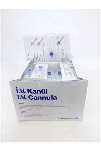 Branül, I.V Kanül (intraket) Mavi (22g) 1 Kutu 50'li Paket ürün fotoğrafı