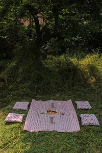 Yer Masa Piknik Örtüsü Sofra Bezi 160 X 160 , 4 Minder 45 X 45cm Set (FUŞYA) ürün fotoğrafı