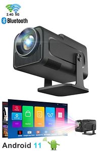Hy320 Siyah Taşınabilir Sinema Projektörü 4k 1080p Ev Sineması Bluetooth Android Projeksiyon ürün fotoğrafı