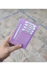 Lila Kroko Desen Kartlık Cüzdan ürün fotoğrafı
