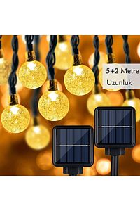 50 Led 7 Metre Sarı Güneş Enerjili Led Işık Solar Bahçe Teras Balkon Ağaç Lambası Aydınlatması ürün fotoğrafı