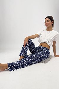 Kadın Pijama Altı Kurdeleli Çapalı Lacivert ürün fotoğrafı