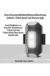 7 Renk Mini Led Şarjlı 45w Dron Scooter Bisiklet Motosiklet Araba Çakarlı Led Uyarı Işığı ürün fotoğrafı