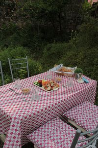 Yer Masa Piknik Örtüsü Sofra Bezi 160 X 160 , 4 Minder 45 X 45cm Set (FUŞYA) ürün fotoğrafı