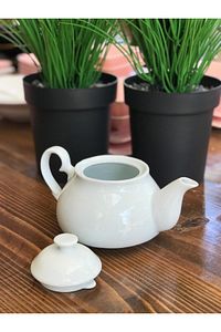 Porselen 600ml. Çaydanlık Üstü Beyaz Porselen Demlik ürün fotoğrafı