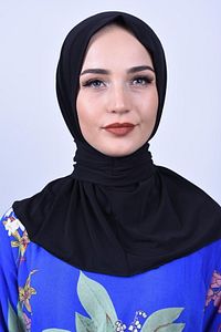 Çıtçıtlı Fular Şal Yüzme Ve Spor Için Uyumlu Pratik Şal Siyah ürün fotoğrafı