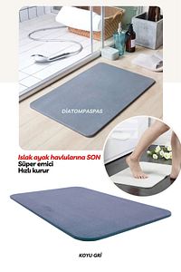 Sihirli Su Emici Gri Renk Diatom Banyo Paspas Diatomite Su Çeken Suyadoymayanpaspas ürün fotoğrafı