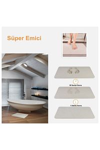 Sihirli Su Emici Gri Renk Diatom Banyo Paspas Diatomite Su Çeken Suyadoymayanpaspas ürün fotoğrafı