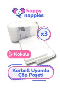 16l Uyumlu Yerli Malı Çöp Poşeti - 3 Paket - 1500 Adet Bebek Bezi Kapasitesi ürün fotoğrafı