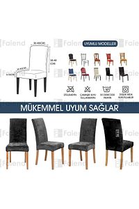 Kaliteli Likralı Kadife Sandalye Örtüsü Sandalye Kılıfı Mutfak Sandalye Örtüsü Sandalye Koruma Tekli ürün fotoğrafı