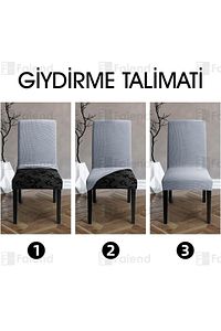 Gri Sandalye Kılıfı Yıkanabilir Likralı Esnek Lastikli Sandalye Örtü ürün fotoğrafı