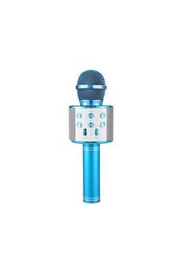 Karaoke Mikrofon Bluetooth Aux Usb Sd Kart Girişli Mavi (WS-858) ürün fotoğrafı