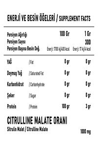 Citrulline Malate 300g 300 Servis ürün fotoğrafı