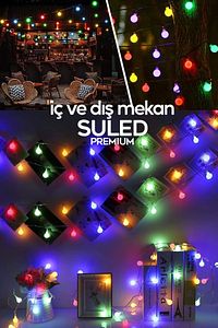 Dekoratif Top Led Solar Balkon Teras Ağaç Bahçe Aydınlatması 7 Metre 50 Rgb Su Geçirmez ürün fotoğrafı