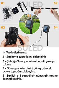 Dekoratif Top Led Solar Balkon Teras Ağaç Bahçe Aydınlatması 7 Metre 50 Rgb Su Geçirmez ürün fotoğrafı
