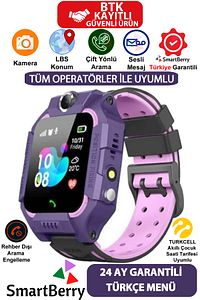 Z2 Lbs Konumlu Akıllı Çocuk Takip Saati Sim Kartlı Arama, Kameralı, Gizli Dinleme Özellikli- Mor ürün fotoğrafı