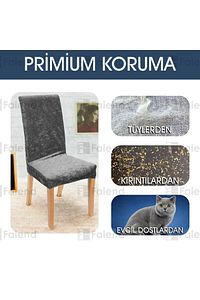 Kaliteli Likralı Kadife Sandalye Örtüsü Sandalye Kılıfı Mutfak Sandalye Örtüsü Sandalye Koruma Tekli ürün fotoğrafı