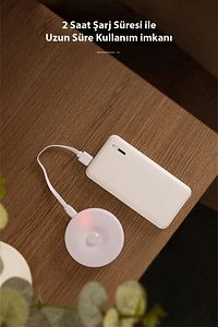 Usb Şarjlı Akıllı Hareket Sensörlü Kablosuz Spot Led Lamba Sarı Işık 1 Adet ürün fotoğrafı