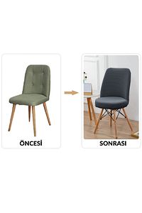 Yıkanabilir Streç Lastikli Likralı Oval Sandalye Kılıfı - Yuvarlak Sandalye Örtüsü (ANTRASİT) ürün fotoğrafı