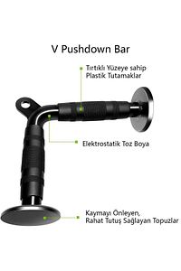 6'li Fitness Aparat Seti - Lat Pushdown - V Bar - Rowing Bar - Triceps Bar - Triceps Halatı ürün fotoğrafı