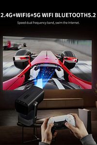 1080*720p Android 11.0 Taşınabilir Kendinden Şarjlı Bluetooth Hoparlör Otomatik Odaklama Projeksiyon ürün fotoğrafı
