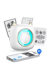 Mini Bluetooth Yazıcı,mini Yazıcı, Funprint 1 Adet Beyaz Rulo Kağıt, 3 Adet Renkli Kağıt Hediye. ürün fotoğrafı