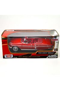 Kırmızı 1:24 1958 Chevy Impala Araba ürün fotoğrafı