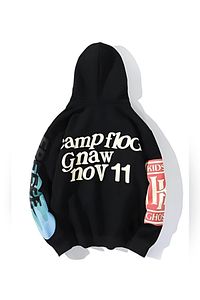 Unisex Siyah Kapüşonlu Sweatshirt Hoodie ürün fotoğrafı