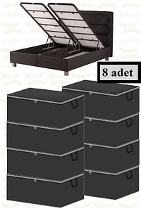 8 Adet Düz Baza Altı Çekyat Tipi Hurç 60x40x22(GRİ) ürün fotoğrafı