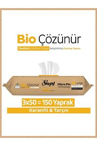 Bio Çözünür Yüzey Temizlik Havlusu&mendili Karanfil&tarçın 3x50 (150 YAPRAK) ürün fotoğrafı